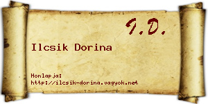 Ilcsik Dorina névjegykártya